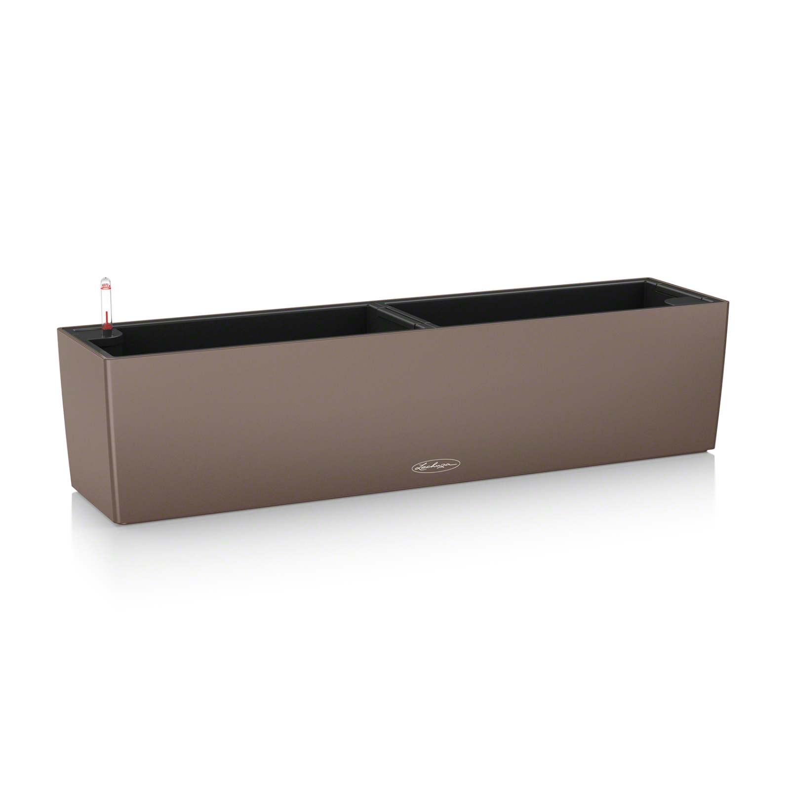 LECHUZA -Plantenbak Balconera Color 100 wit, balkonbak met irrigatiesysteem, waterniveau-indicator en planteninzet, mat oppervlak, 99 x 19 x 19 cm, 15919